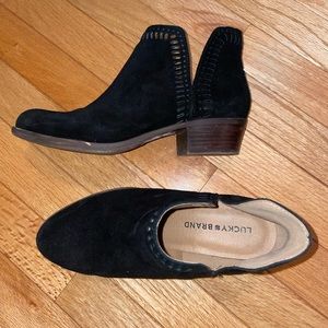 Lucky Brand black suede booties